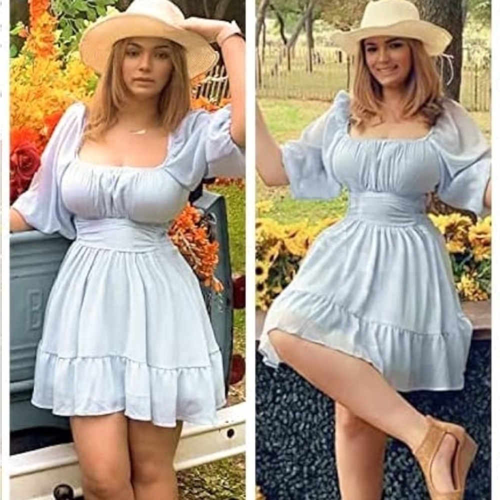 Elegant Light Blue Women's Dress